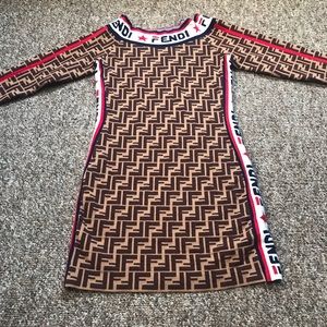 Fendi x fila off shoulder dress